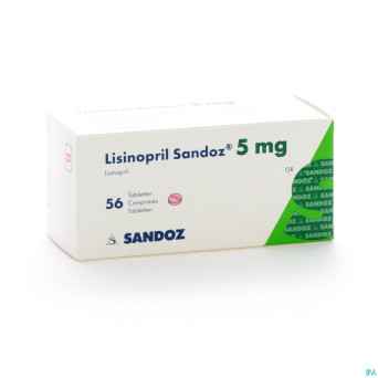 Lisinopril sandoz  5mg tabl 56 x  5 mg