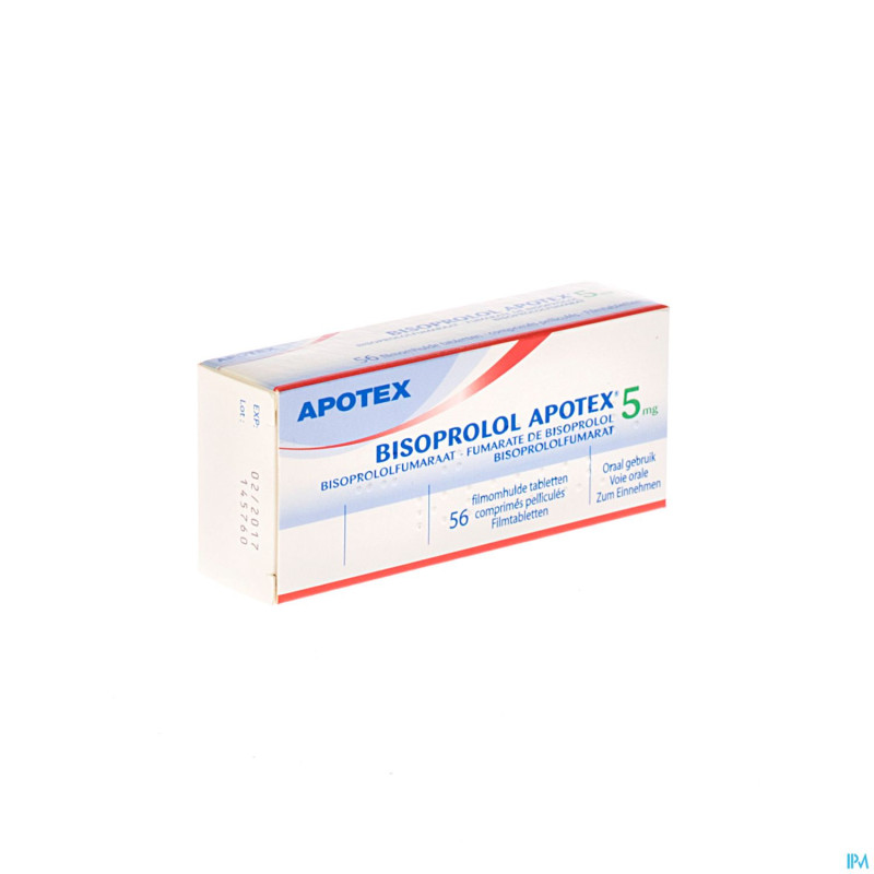 Bisoprolol apotex 5 mg comp pell sec  56