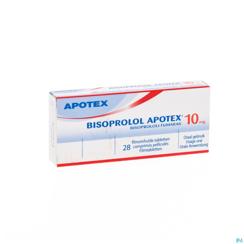 Bisoprolol apotex 10 mg comp pell sec  28