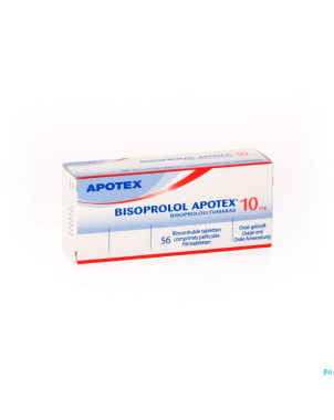 Bisoprolol apotex 10 mg comp pell sec 56