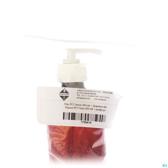 Flacon pet brun + dispenser    200ml pontos