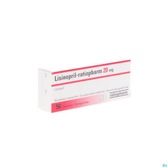 Lisinopril ratiopharm comp 56 x 20 mg