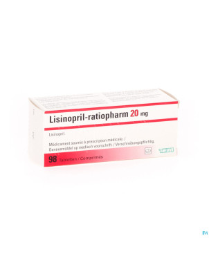 Lisinopril ratiopharm comp 98 x 20 mg