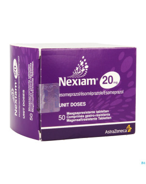 Nexiam 20 mg comp 50 x 20 mg ud