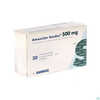 Amoxiclav sandoz 500mg/125 mg comp 30