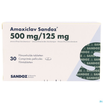 Amoxiclav sandoz 500mg/125 mg comp 30