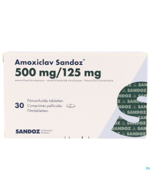 Amoxiclav sandoz 500mg/125 mg comp 30
