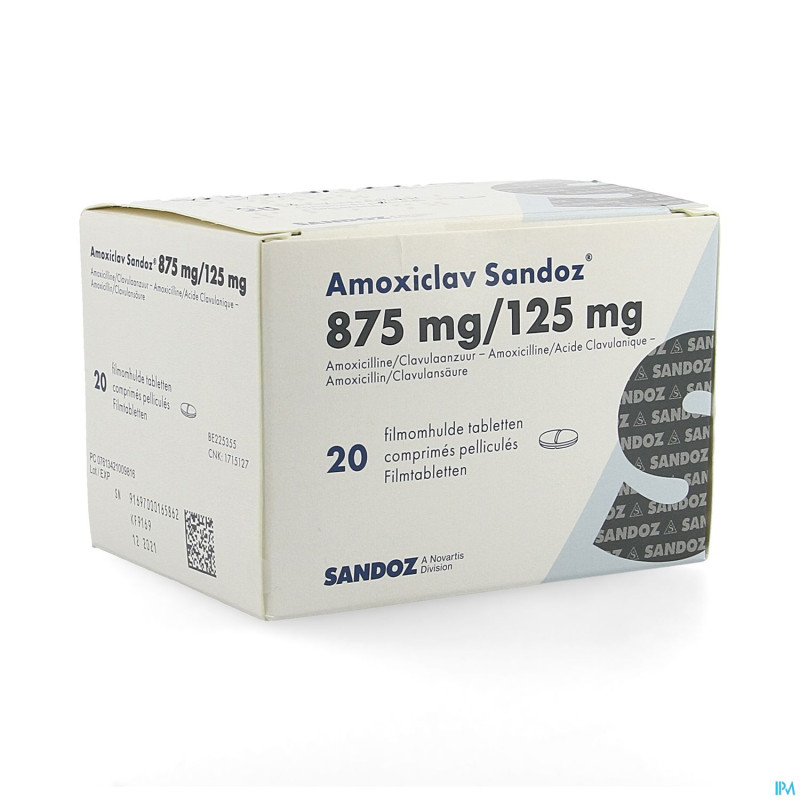 Amoxiclav sandoz 875 mg/125 mg comp 20