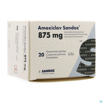 Amoxiclav sandoz 875 mg/125 mg comp 20
