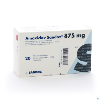 Amoxiclav sandoz 875 mg/125 mg comp 20