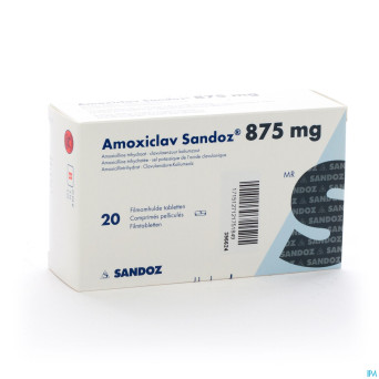 Amoxiclav sandoz 875 mg/125 mg comp 20