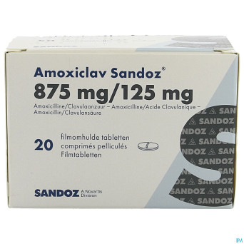 Amoxiclav sandoz 875 mg/125 mg comp 20