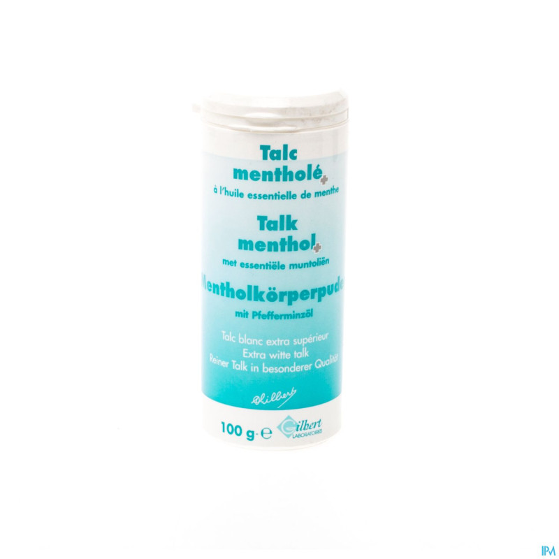 Gilbert talc menthole 2% pdr blanche poudreur 100g