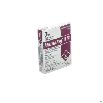 Humalog cartridge 100u/1ml 5x3ml