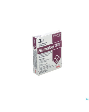 Humalog cartridge 100u/1ml 5x3ml