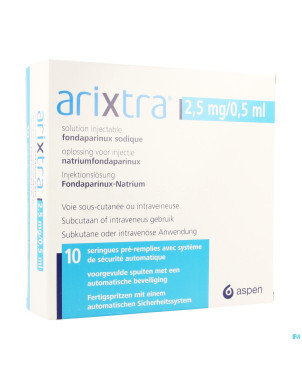 Arixtra 2,5mg/0,5ml sol inj seringue preremplie 10