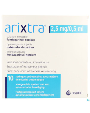 Arixtra 2,5mg/0,5ml sol inj seringue preremplie 10