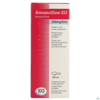 Amoxicilline eg sir 100 ml 250mg/5ml