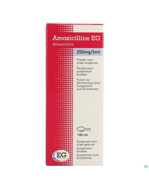 Amoxicilline eg sir 100 ml 250mg/5ml