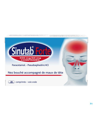 Sinutab forte 500/60 mg comp 20