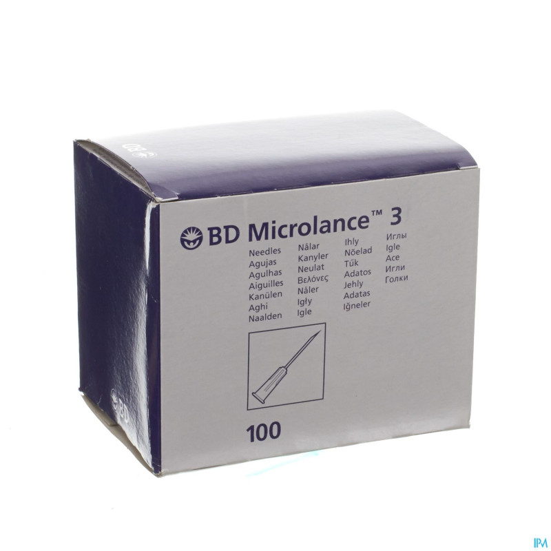 Bd microlance 3 aig. 23g 1 rb 0,6x25mm bleu    100
