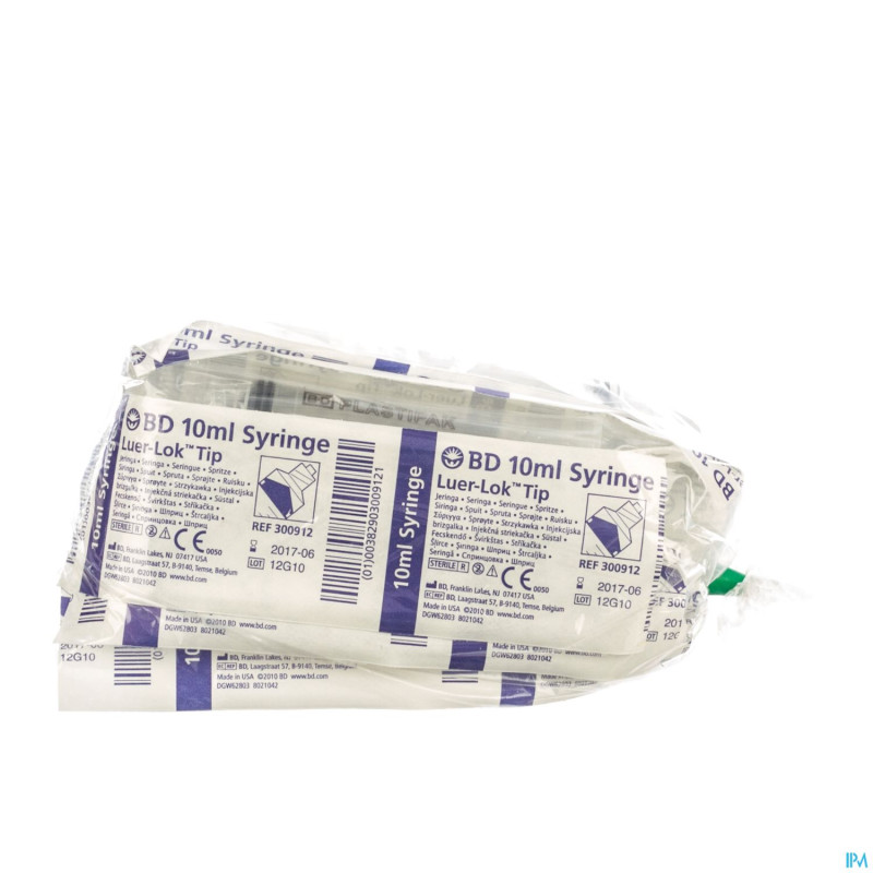 Bd plastipak seringue luer-lok 10ml    10 300912