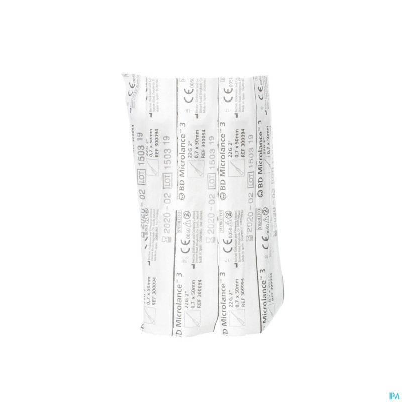 Bd microlance 3 aig. 22g 2 rb 0,7x50mm noir    10