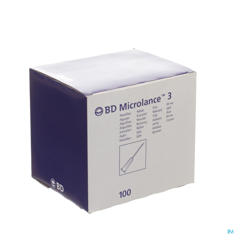 Bd microlance 3 aig. 22g 2 rb 0,7x50mm noir    100