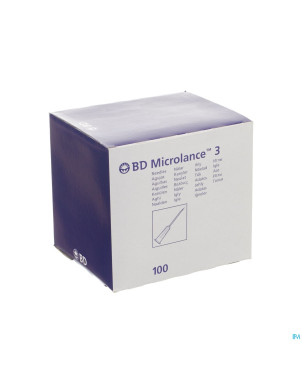 Bd microlance 3 aig. 22g 2 rb 0,7x50mm noir    100