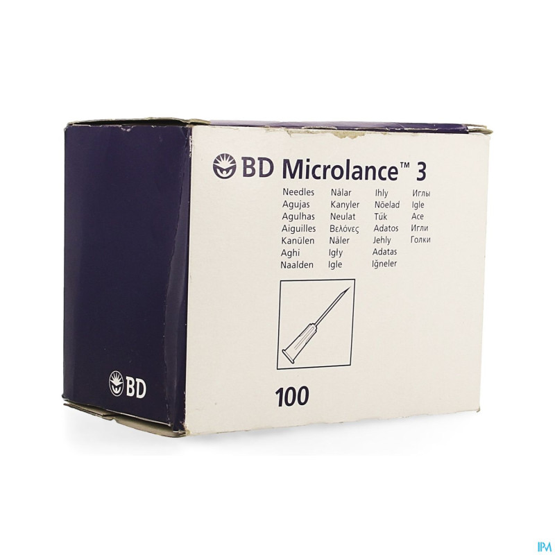 Microlance 3 aig. 22g 1 0,7mm 25mm 100 noir