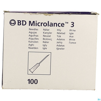 Microlance 3 aig. 22g 1 0,7mm 25mm 100 noir