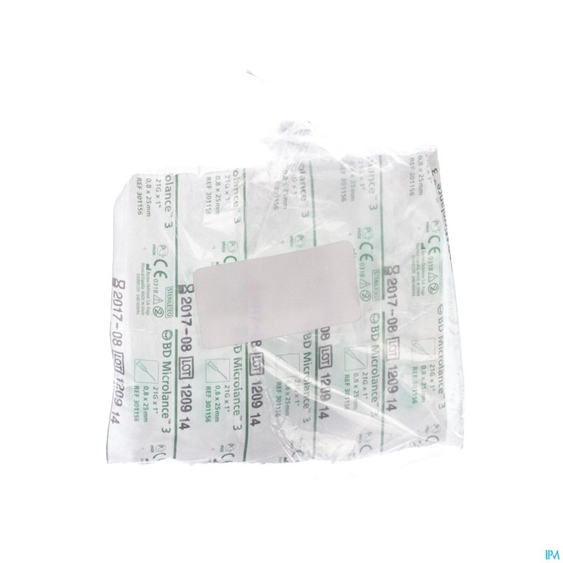 Bd microlance 3 aig.21g 1 rb 0,8x25mm vert    10