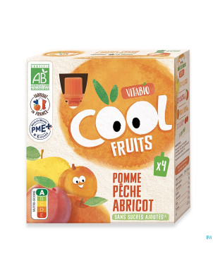 Kalibio mix fruits pomme-peche-abricot   4x90g