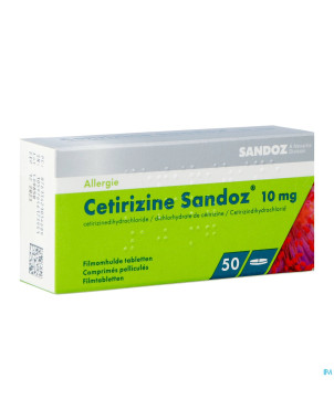 Cetirizine sandoz comp 50 x 10 mg