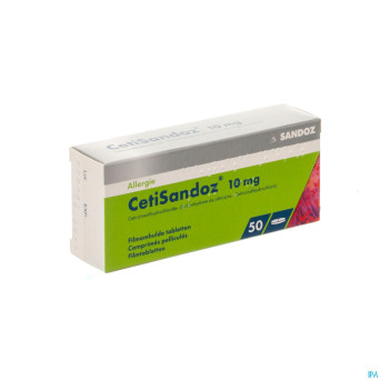 Cetirizine sandoz comp 50 x 10 mg
