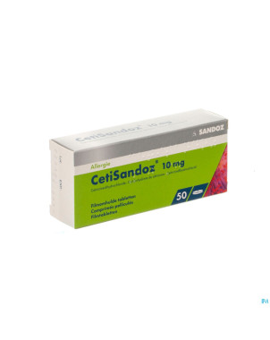 Cetirizine sandoz comp 50 x 10 mg