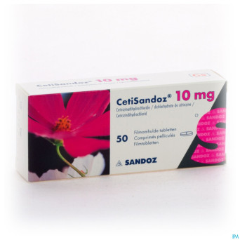 Cetirizine sandoz comp 50 x 10 mg