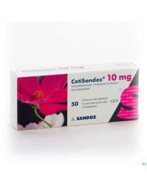 Cetirizine sandoz comp 50 x 10 mg