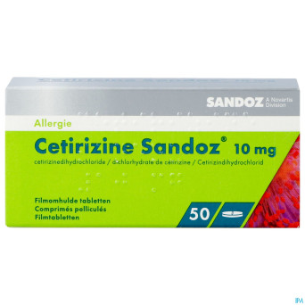 Cetirizine sandoz comp 50 x 10 mg