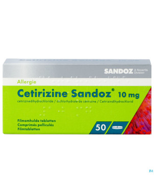 Cetirizine sandoz comp 50 x 10 mg