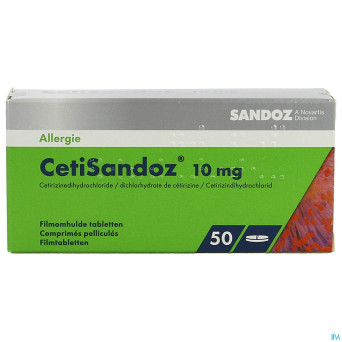 Cetirizine sandoz comp 50 x 10 mg