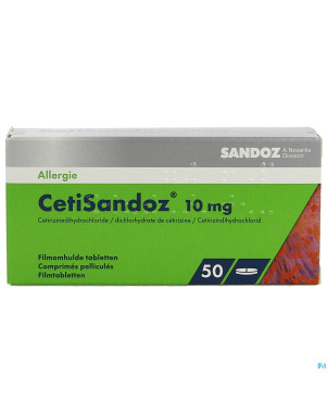 Cetirizine sandoz comp 50 x 10 mg