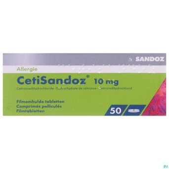 Cetirizine sandoz comp 50 x 10 mg