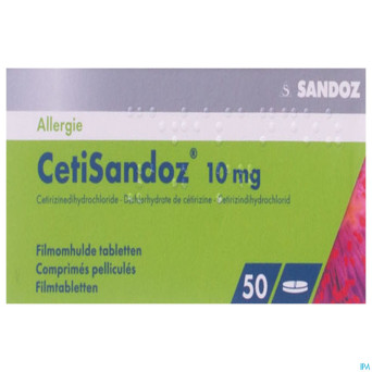 Cetirizine sandoz comp 50 x 10 mg