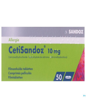 Cetirizine sandoz comp 50 x 10 mg