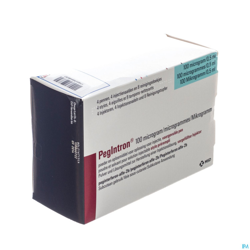 Pegintron 100mcg pen pulv inj 4pen+4aiguil+8ouate