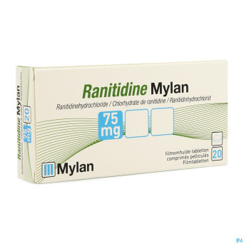 Ranitidine mylan tabl  20 x  75 mg