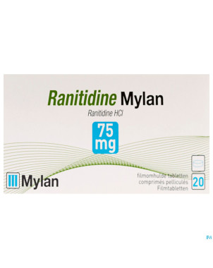 Ranitidine mylan tabl  20 x  75 mg
