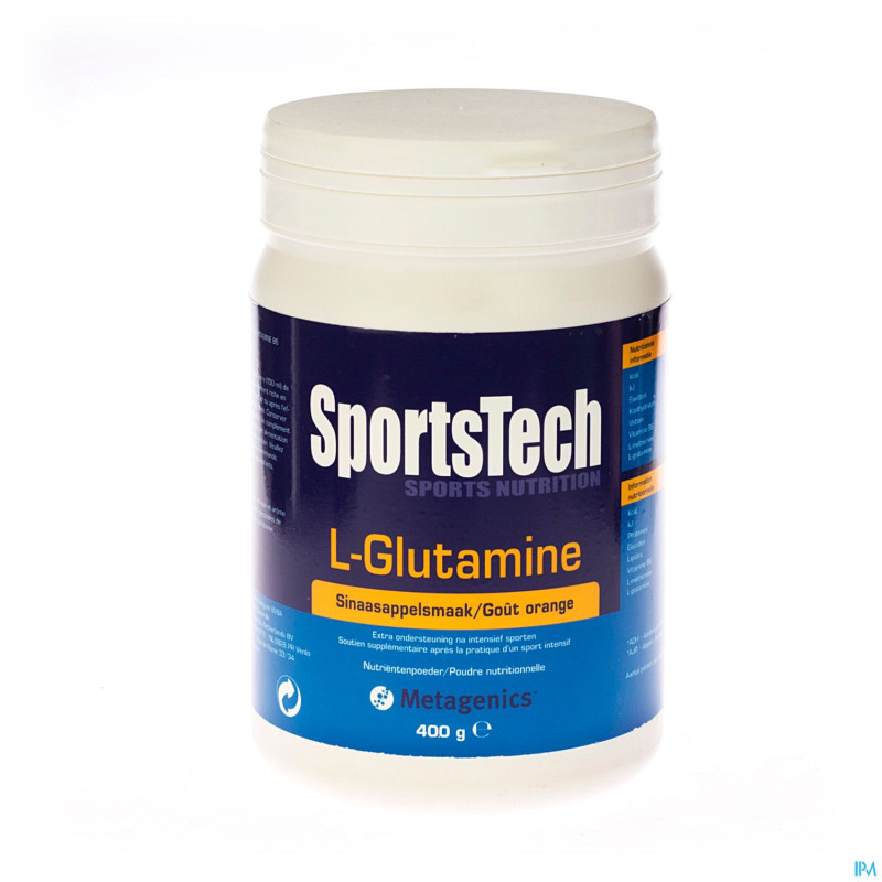 Sportstech l-glutamine orange 400g 2010 metagenics