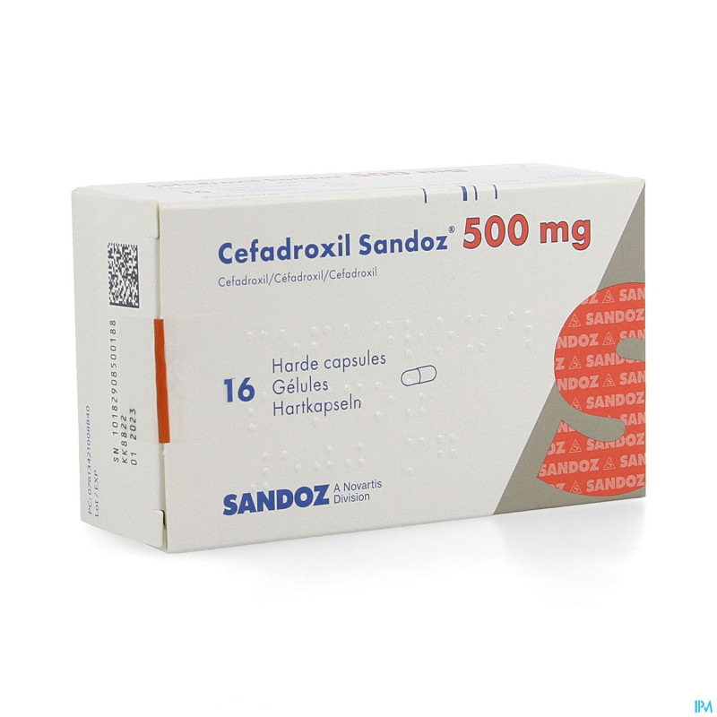 Cefadroxil 500 mg sandoz caps 16x500mg